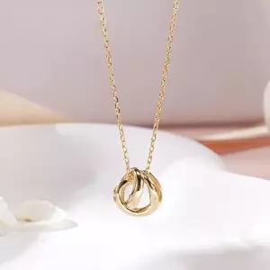 [비앤비골드]18K 볼륨 크로스 루프 체인 목걸이 MNN42423