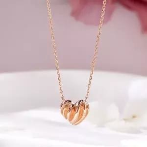 [비앤비골드]18K 볼륨 통통 라인 하트 체인 목걸이 MNN42431