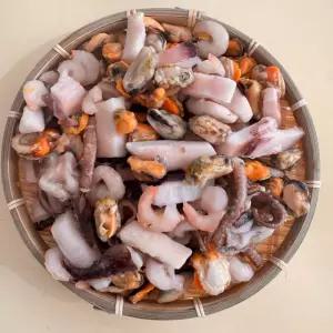 해물모듬 600g 300g 손질 냉동 믹스 오징어 새우 홍합 가리비 간편 해산물 수산물