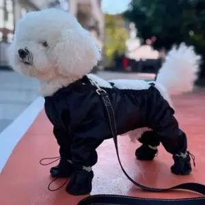 [반려] 산책복 수트 강아지 올인원 소형견 중현견 발커버 목줄 올인원 산책 실용적인 미끄럼 방지 통기성