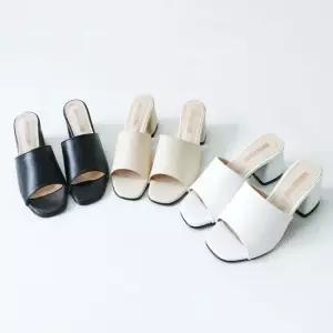 인기상품 국내제작 502 미들힐 통굽 토오픈 뮬 슬리퍼 샌들 [W3AD395_260310]