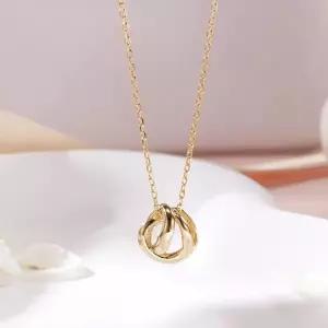 14K 볼륨 크로스 루프 체인 목걸이 MNN42423