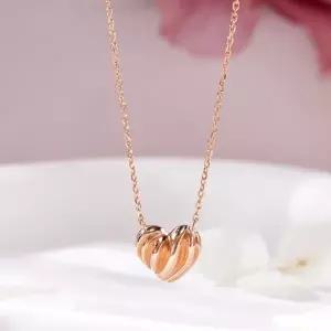 14K 볼륨 통통 라인 하트 체인 목걸이 MNN42431