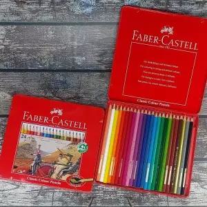 [셀러에이드]유성 색연필 24색 컬러 세트 철제 케이스 포함 전문 화방용