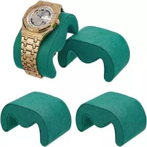 핑거인스파이어 4Pcs M 모양 시계 디스플레이 베개 청록색 케이스 3x1.9x1.4인치 벨벳 보석 팔찌 쿠션 교체