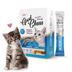 파라솔 길고양이간식 대용량굿츄 짜먹는 연어게살맛 15g 1BOX(30개입)