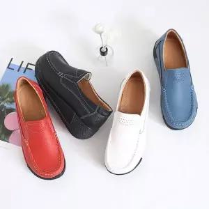 [신세계라이브쇼핑][옷자락] 여자 데일리 편한 키높이 가죽 슬립온 로퍼