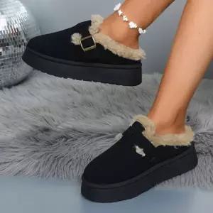 인기상품 여성 퍼안감 통굽 뮬슬리퍼 1P 키높이 겨울 보온 신발 [WFHPBUR_260319]