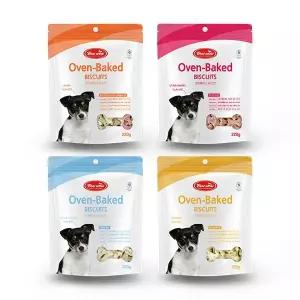 바우베이커리 강아지 쿠키 간식 훈련용 트릿 오븐베이크 비스켓 콤보 딸기 밀크&칼슘 바나나 220g 1개 MNA