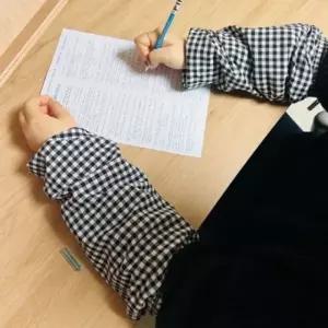 체크무늬 팔토시