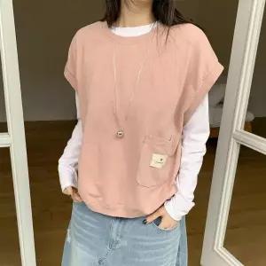 [하프클럽/옷자락]여자 봄 여름 레이어드 포켓 민소매 베스트