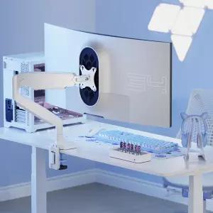 엔산마운트 HE-15 고중량 메커니컬 스프링 싱글 모니터암 모니터거치대 화이트 블랙