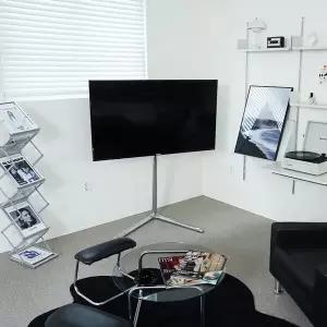 엔산마운트 EL-03C 미드센츄리 티비스탠드 TV거치대 거실 인테리어 크롬메탈실버