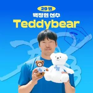 [삼성라이온즈] 백정현 프로야구 선수 테디베어 인형 크보 팬 굿즈 판매 선물템