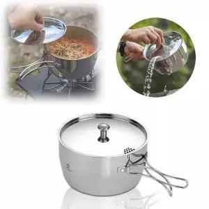 캠핑 스텐 냄비 휴대용 직화 버너용 손잡이 코펠 가정 야외용 라면 찌개 국요리 통3중