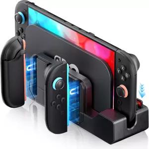 스위치 2 충전 도크 스탠드 닌텐도 조이콘 컨트롤러 및 저장 4 in 1 고속 충전소용