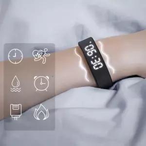 진동손목시계 진동알람밴드 팔찌 고급형 블랙 테크 디지털