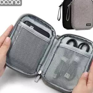 휴대용 외장하드 보관 케이스 충격방지 내부 메쉬 포켓 케이블 정리 수납 파우치