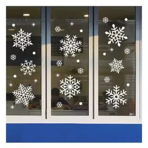 겨울 PB64FO43 눈꽃 장식 창문 스티커 반짝이 중 크리스마스