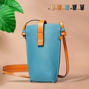 키밍 소가죽 핸드폰 가방 미니 크로스백 카드 수납 가능 가벼운 여행용 가방