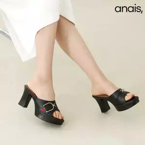 [하프클럽/]국산 버클 가보시 뮬슬리퍼 8.5cm_26S154