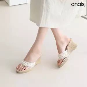 [하프클럽/]국산 레이스 웨지 뮬슬리퍼 7cm_26S150