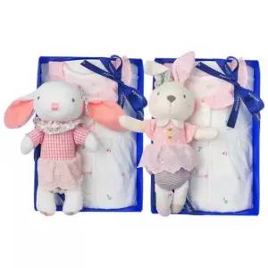 [갤러리아] (압소바출산,백일,돌,아기내의세트)레오7부내의+토끼딸랑이세트(A1B-10383SET)