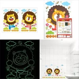 예쁜 AG25PX89 벽 장식 윈도우 스티커 데코 창문 꾸미기 사자