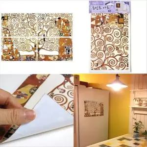 명화액자 QL27JT15 벽 스티커 타일 유치원 클림트 생명의 나무