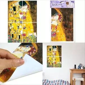 명화액자 TB71CB33 벽 스티커 타일 유치원 클림트 키스 장식