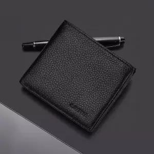 [셀러에이드]남자 반지갑 40대 중년선물 지퍼있는 비건레더 중지갑 2컬러