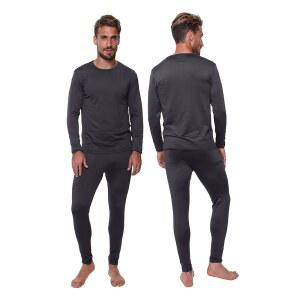 남성용 보온 속옷 롱 존 추운 날씨 세트 2pc 긴 소매 셔츠와 레깅스 플리스 기본 레이어