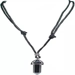 조절 가능한 면 코드 목걸이의 블루리카 크리스탈 포인트 펜던트 - 보석