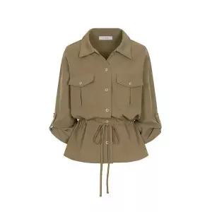 예시카 플랩 롤업 7부 스트링 블라우스 YJ7BL3191219437