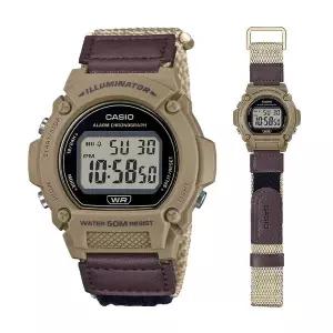 카시오 W-219HB-5A 아웃도어 남성 나토 밴드 디지털 손목 시계