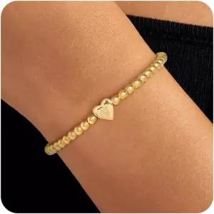 트렌디한 여성을 위한 MARYLAX 골드 이니셜 팔찌 고급스러운 하트 매력 편지 구슬 우정 맞춤 이름 할로윈