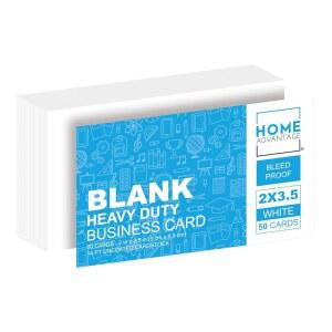 홈 어드밴티지 2x3.5 빈 인덱스 카드 - 50팩의 노트 카드는 헤비 듀티 스톡을 사용하여 출혈 방지 기능을