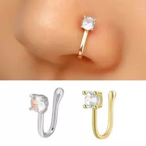 뚫지않는 입술 코 큐빅 피어싱 가짜 코찌 입찌 1PCS