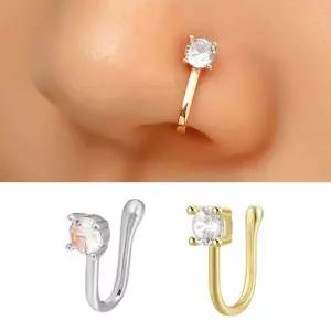 뚫지않는 입술 코 큐빅 피어싱 가짜 코찌 입찌 1PCS