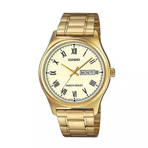 카시오 MTP-V006G-9B 남성 라운드 아날로그 메탈 손목 시계