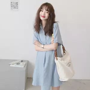 키밍 반팔 임산부 셔츠 원피스 빅사이즈 루즈핏 여름 SIj8+2nYh