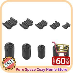 50개 클립형 페라이트 링 3.5mm/5mm/7mm/9mm/13mm 코어 비드 초크 전자파 방지 탈자 클램프 토로이달