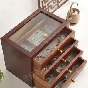 탁상 원목 악세사리보관함 목걸이 반지 귀걸이 보석함 예물함 팔찌