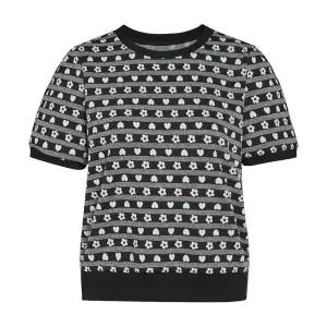 [JJ지고트](광주신세계)러블리 패턴 배색 반팔 니트 GR4N1PO421