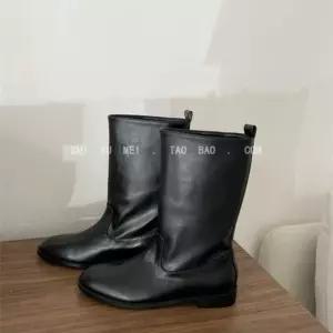 ZTXNXK050 여성 가을 겨울 빈티지 로우힐 워커 미들 부츠