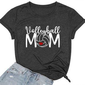 페어실리 배구 셔츠 여성 그래픽 티 게임 데이 티셔츠 면 루즈핏 캐주얼 선물