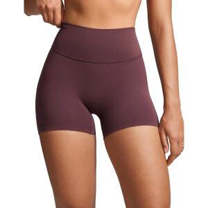 INGIA 여성 하이 웨이스트 노 프론트 심 바이커 반바지 4인치 러닝 배구 스판덱스 요가 운동