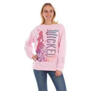 사악한 여성 위 글 u2019s 글리터 슬리브가 있는 및 주니어 핑크 크루넥 스웨트셔츠