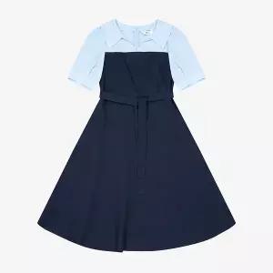 [베스띠벨리]셔츠 레이어드 반팔 원피스 ( BKOAE2536 )