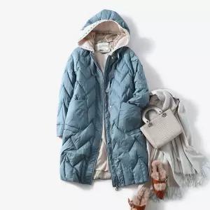 화이트 오리털 롱패딩 겨울 여성 경량 패딩 코트 점퍼 TdI5+1LMs